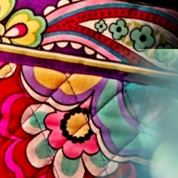 Vera Bradley Smartphone Wristlet Large Teal/Purple - Picture 2 of 5